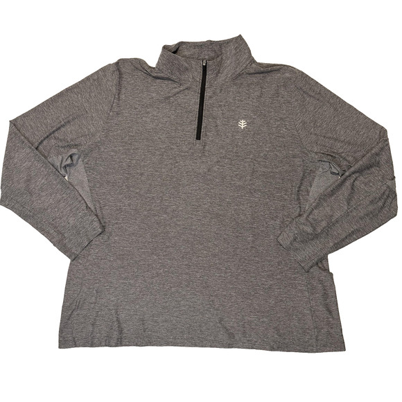 Coolibar Pullover Womens 2XL Gray Dev Fitness 1/4 Zip UPF 50+ Sun Protection - Picture 1 of 11